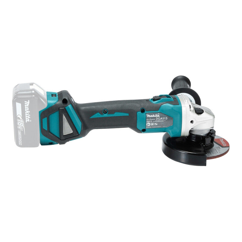 Makita Winkelschleifer DGA513Z Akku Trennschleifer 18V 125mm 3000-8500min-1 blau - 0088381853590