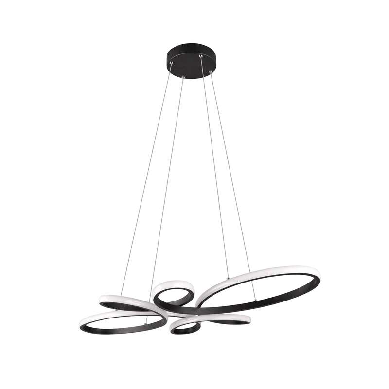 TRIO LIGHTING Pendelleuchte Hängeleuchte Fly LED dimmbar schwarz matt 83x45cm - 4017807600926