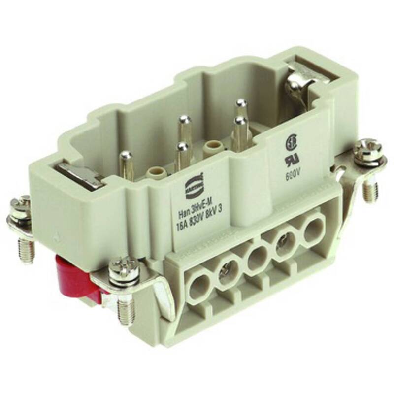 Harting Stifteinsatz Kontakteinsatz grau Stiftkontakt Schrauben PC 5 STÜCK - 2050006166475