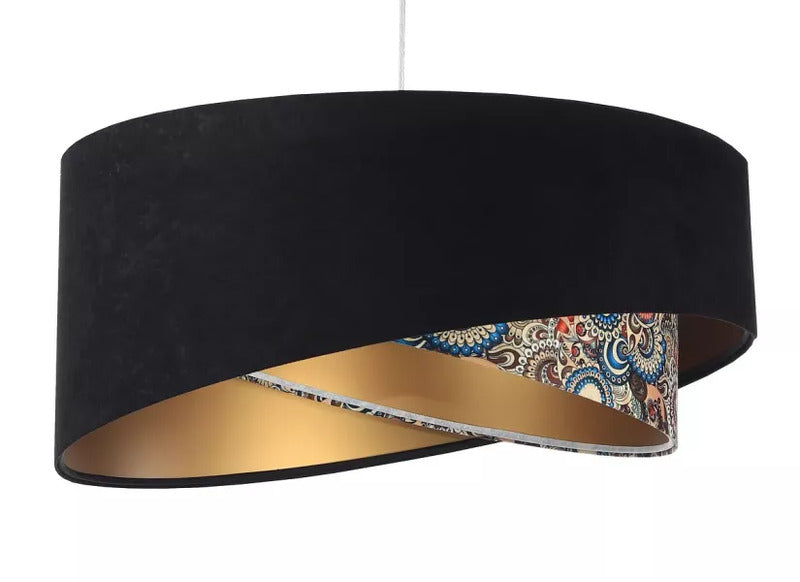 Pendellampe Vivien Hängeleuchte LED Lampe dimmbar schwarz bunt gold Ø56cm - 5902751346992