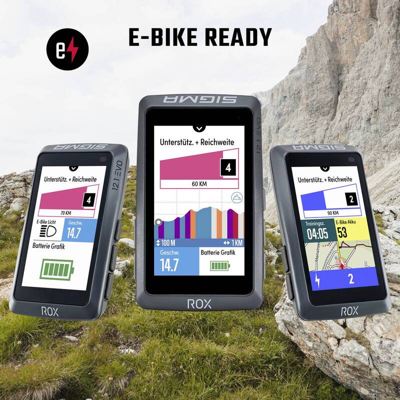 Sigma Fahrrad-Navi ROX 12.1 EVO Bluetooth GPS GLONASS Europa 14h Akku weiß - 4016224010417