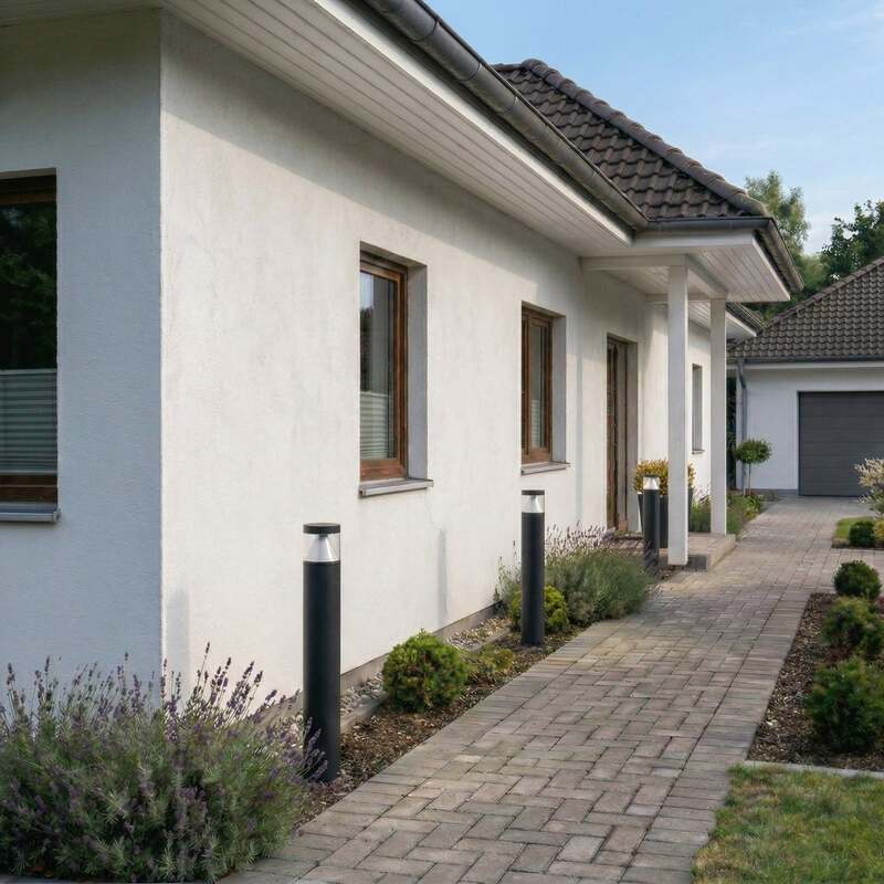 Lucande Pollerleuchte Pollerlampe LED Wegelampe Darja dunkelgrau Aluminium357 - 4251096556162