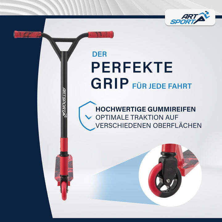 Stunt Scooter für Kinder Red Smoke Stunt Roller 100 mm Rollen 360° Lenker 100 kg - 4260565526346