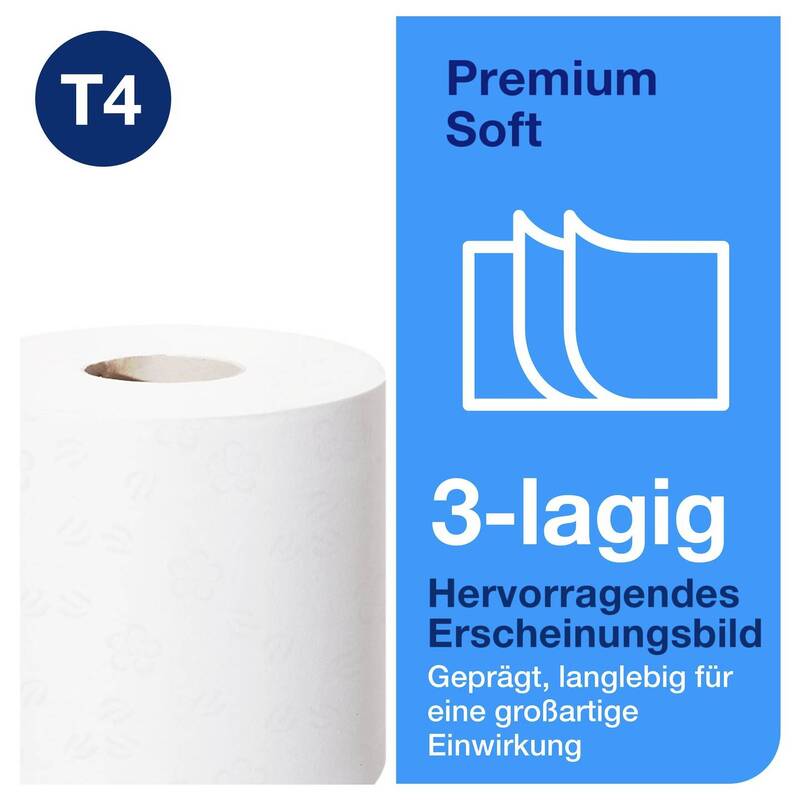 TORK Toilettenpapier T4-System 3-lagig weich 72 Rollen hochweiß Tissue 110316 - 7310791114811