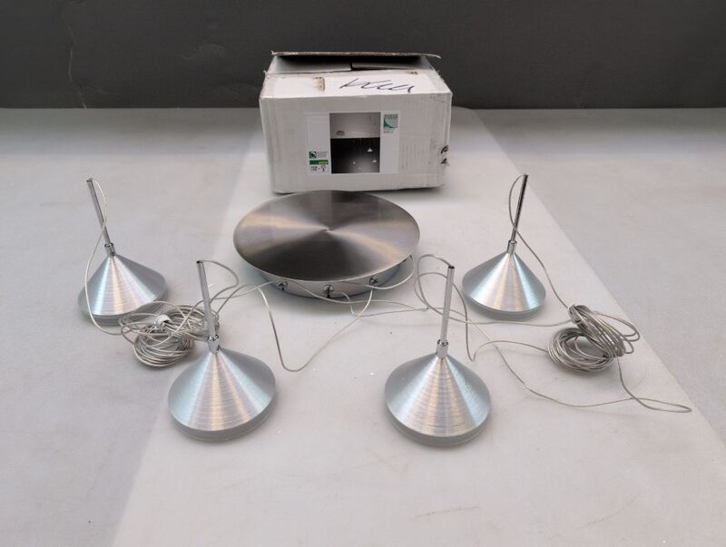 FABAS LUCE Pendelleuchte Isabella LED Hängelampe dimmbar warmweiß alu 4-flammig - 8019282099444