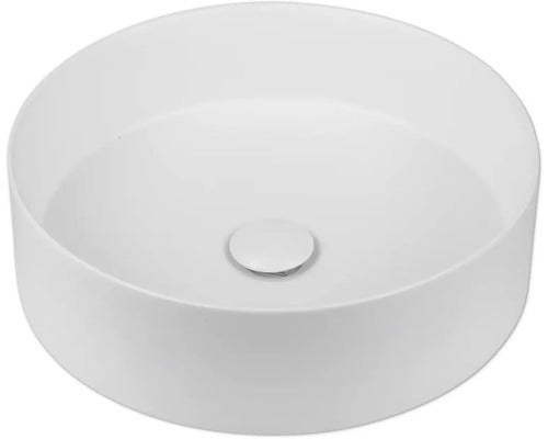 Jungborn Waschtisch Waschbecken Aufsatzbecken Amion 40 Keramik Matt Weiß Ventil - 4306517475055