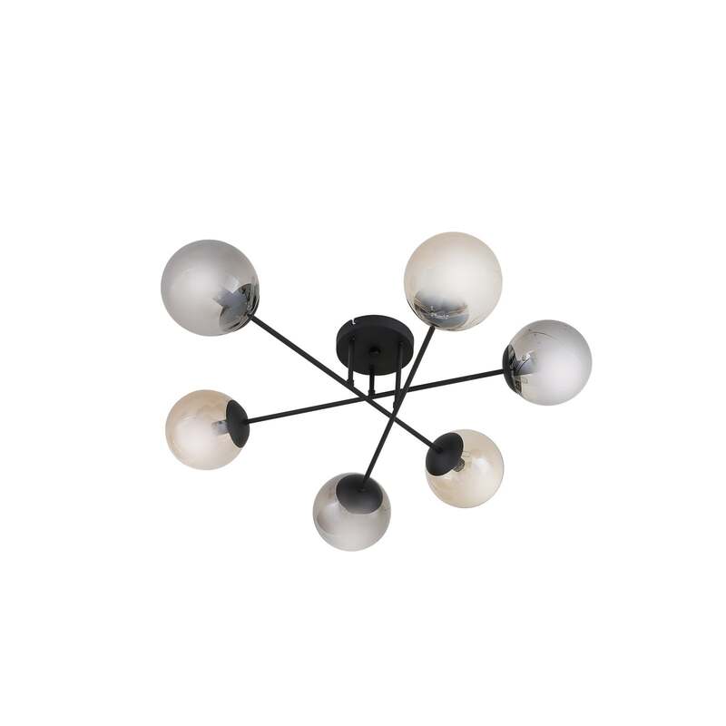 Lindby Deckenleuchte Lampe Isamer Kugel rauchgrau amber Glas Wohnzimmer - 4251911797732