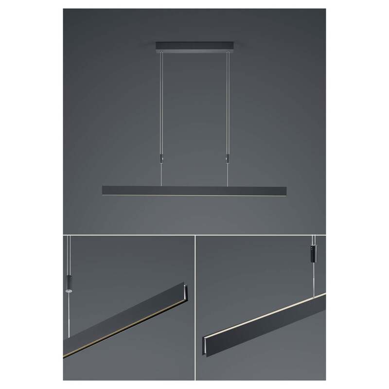 HELL Hängeleuchte Pendelleuchte Delta LED dimmbar schwarz 100cm 28W warmweiß - 4045542225104