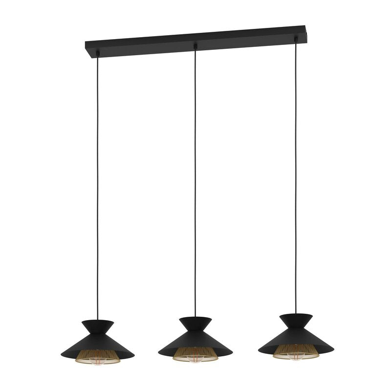 EGLO Hängeleuchte Grizedale Hängelampe Pendelleuchte Lampe Leuchte 3 fl. schwarz - 9002759438869