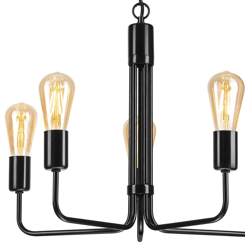 Kronleuchter Malou fünfflammig schwarz Deckenlampe Pendellampe Lampe Leuchte E27 - 5907687444552