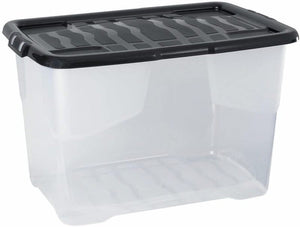 B-Ware Cristalray Strata Curve Aufbewahrungsbox mit schwarzem Deckel 65 Liter
