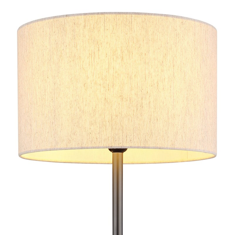 Globo Stehleuchte Standlampe Thea Leuchte creme/schwarz Leinen Metall H160cm - 9007371570034