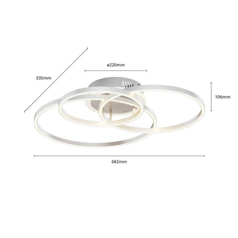 Lindby Smart Tula LED-Deckenlampe Deckenlampe Lampe Leuchte Licht 40W Alu nickel - 8502193151302