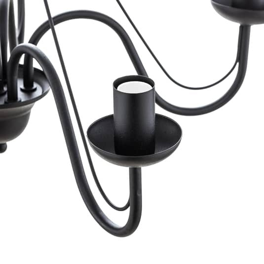 Euluna Kronleuchter Lampe Leuchte Wohnzimmerlampe Malbo fünfflammig E14 Schwarz - 5902349215174