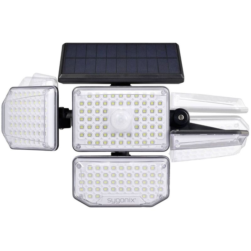Sygonix Wandleuchte Außenleuchte Solar mit Bewegungsmelder 6500K IP44 schwarz - 4064161251011