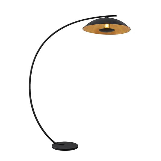 Lindby Bogenstehlampe Stehleuchte Emilienne schwarz goldfarben Wohnzimmer Lampe - 4251096592771