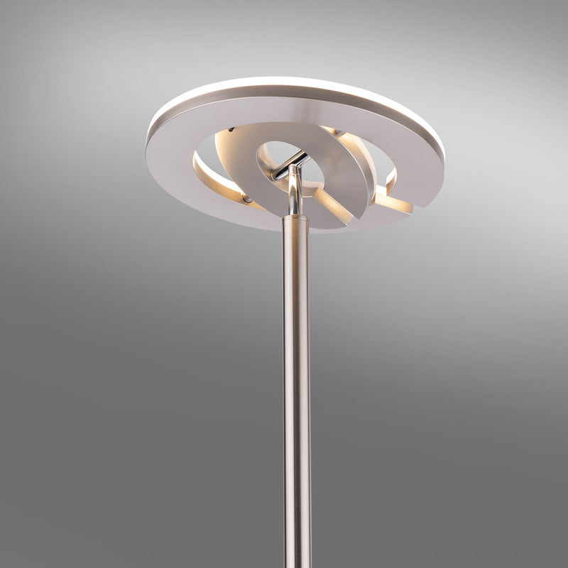 LOLA Smart LED-Deckenfluter Rocco dimmbar mit Lesearm Farbwechsel silber 195cm - 4043689978969