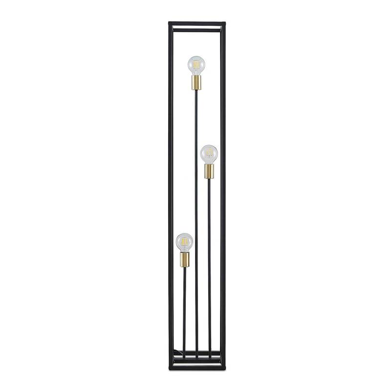 Lindby Tiliane Käfig-Stehlampe Stehleuchte Wohnzimmerlampe 3-flammig E27 schwarz - 8503823417306