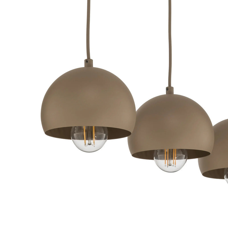 Hängelampe Sool LED Pendelleuchte dimmbar beige matt 3-flammig Metall E27 65cm - 5907565912159