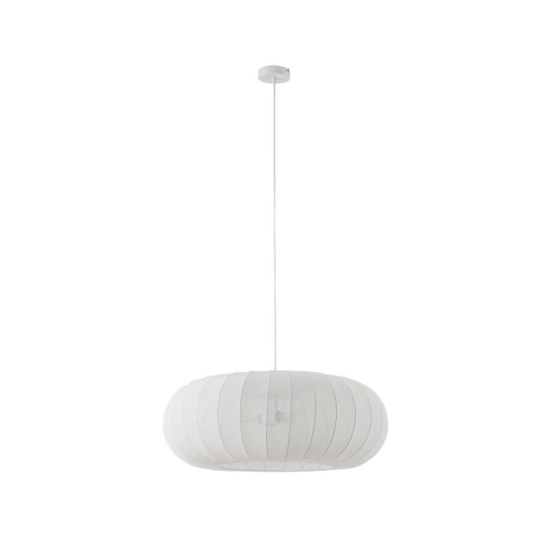 Lindby Hängeleuchte Pendelampe Helin weiß Textil Ø 70 cm 3 x E27 LED Leuchte - 4255830905124