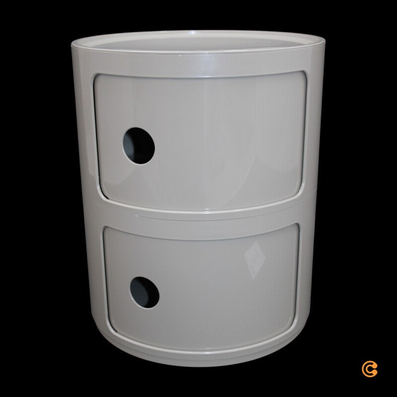 Kartell Componibili Container Schrank Aufbewahrung Rund 2 Ebenen taubengrau - 8058967361377