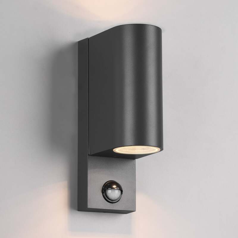 TRIO Außenwandleuchte Roya Wandleuchte Wandlampe 35W 2flg Sensor rund anthrazit - 4017807529234