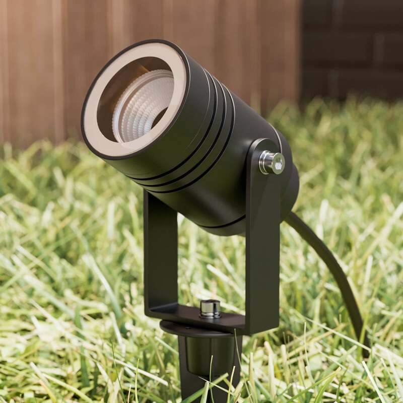 Lucande Außenstrahler Galina Gartenleuchte LED Strahler grau IP65 11cm 1x6W - 4251096556018