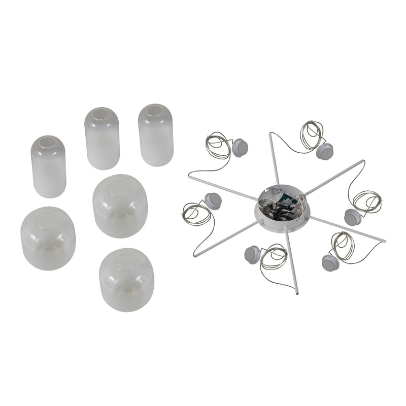 Lucande Hängeleuchte Avelina LED Pendelleuchte 6-flammig Lampe weiß 77cm - 4251911786576