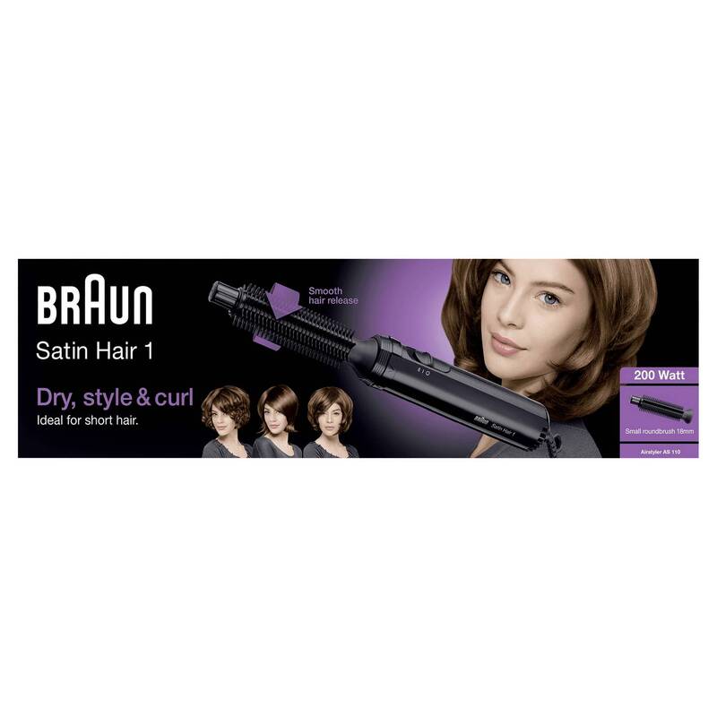 Braun Heißluftbürste Satin Hair 1 AS 110 Stylinggerät 200W schwarz 2 Heiz-Stufen - 3030050182460