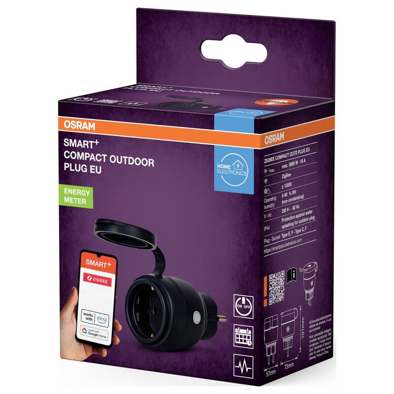 OSRAM SMART+ Zigbee Funk-Steckdose Schwarz 230V Cloud-Anbindung Alexa - 4099854419317