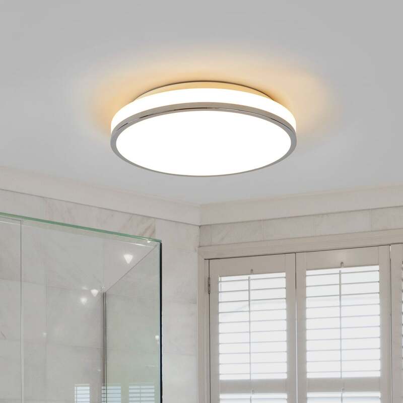 Lindby Deckenleuchte Lyss LED Lampe Badezimmerleuchte chromfarben IP44 Ø34cm - 4251096530582