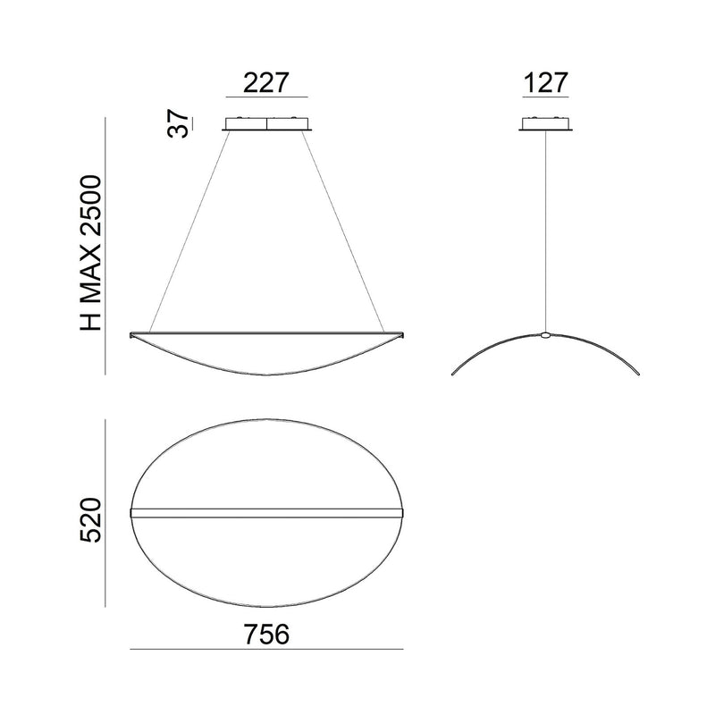Stilnovo LED-Hängeleuchte Diphy 76 cm DALI-dimmbar warmweiß 5239 lm - 8056534947900