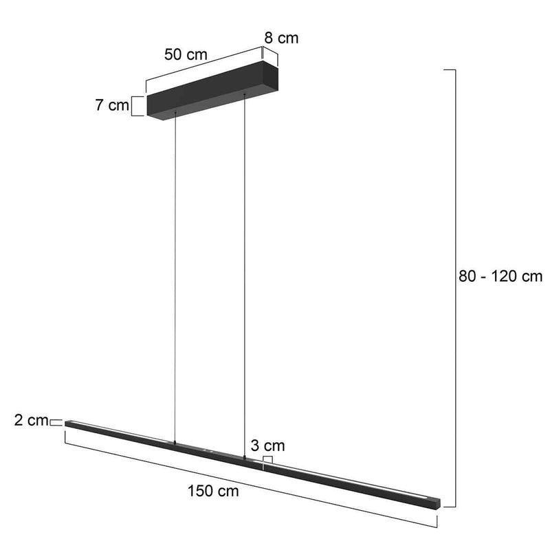 Steinhauer Pendelleuchte Hängelampe LED Bande CCT Dimmer 150 cm SIEHE TEXT/FOTO - 8712746175837