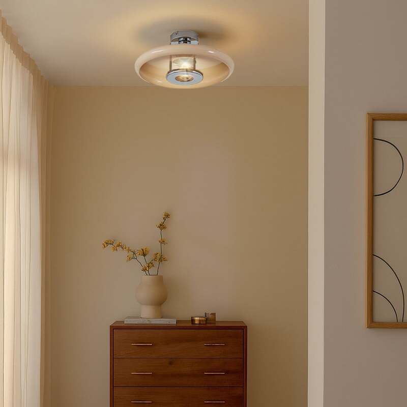 Lindby Deckenleuchte Branford LED Lampe Leuchte dimmbar beige Ø35cm 16cm hoch - 4255830903427