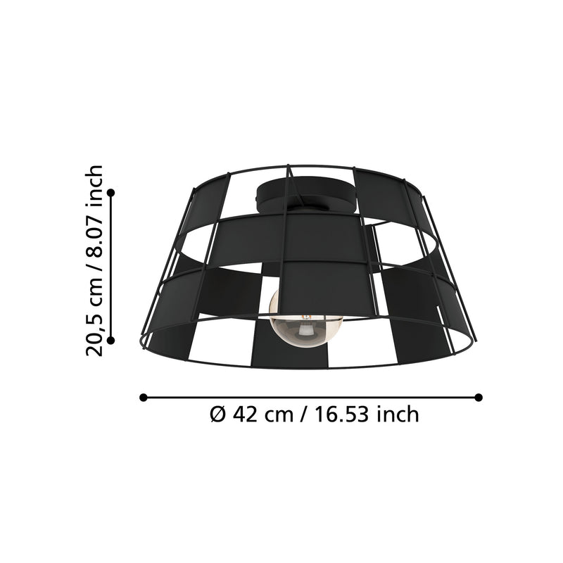 EGLO Deckenleuchte Designerleuchte Pontefract dimmbar schwarz Ø42cm Stahl - 9002759438913