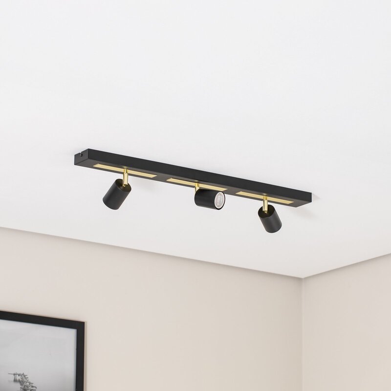 Deckenstrahler Rodez Deckenspot Strahler schwarz gold Stahl 3-flammig GU10 LED - 5907565916638