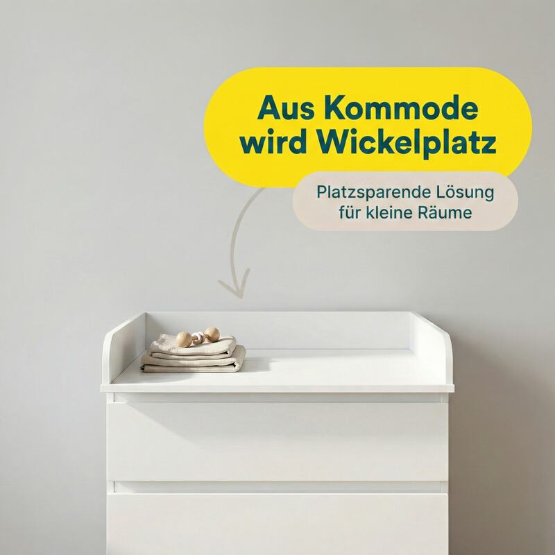 Little One Wickelaufsatz Wickelstation für Ikea MALM Hemnes NORDLI weiß sicher - 4002840012942
