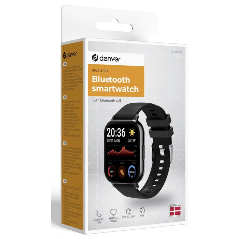 Denver Smartwatch SWC-176 Fitnessuhr Aktivitätstracker Schwarz Silikonarmband - 5706751092114