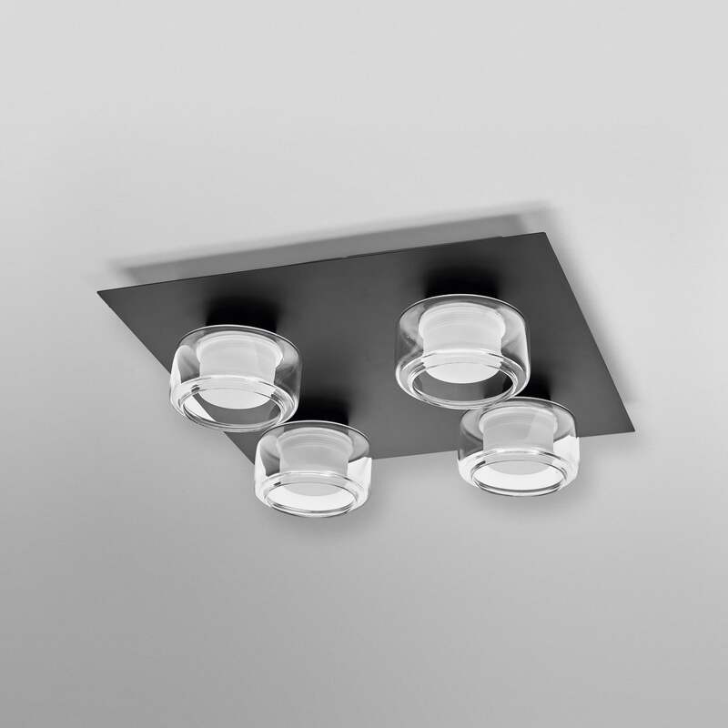 LEDVANCE LED-Deckenleuchte Orbis Flame schwarz 4-fl IP44 1740lm 3000K-4000K - 4099854275999