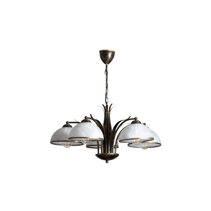 Kronleuchter Korfu Leuchte Lampe 5-flg Ø 68 cm goldfarben antik Esszimmer - 5907565940404