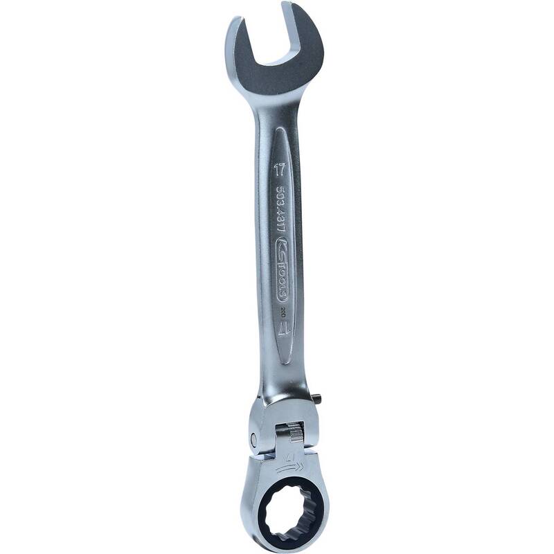 KS Tools Maul-Ringratschenschlüssel 17mm 72 Zähne Chrom-Vanadium Stahl 190mm - 4042146116807