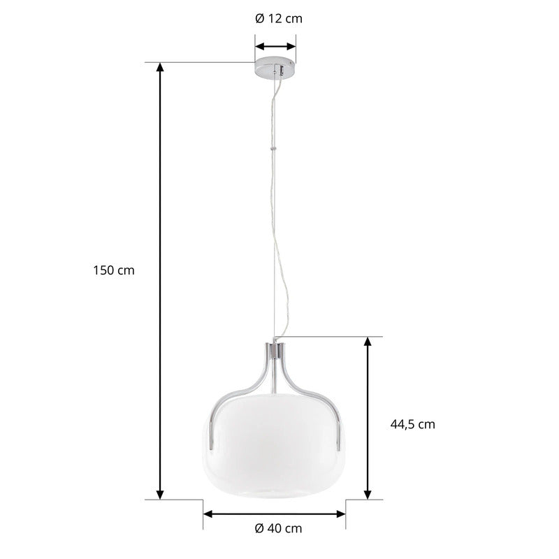 Lucande Hängeleuchte Christo LED Pendelleuchte dimmbar chrom/weiß Ø42cm 44,5cm - 4255830911293