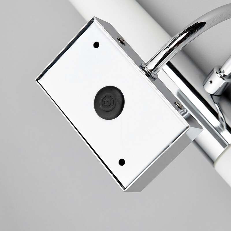 Lindby Spiegelleuchte Wandleuchte Devran LED Lampe dimmbar chrom 36x13,5cm IP44 - 6291106550450