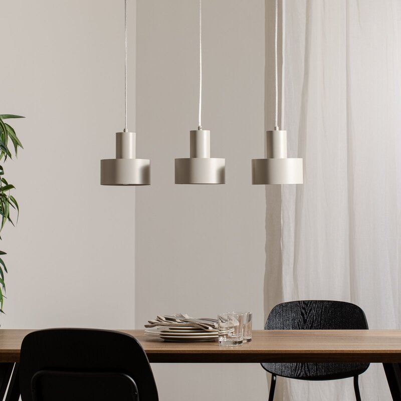 Hängeleuchte Rif 3 Hängeleuchte Pendellampe taupe 3-flammig linear Stahl - 5902846810698