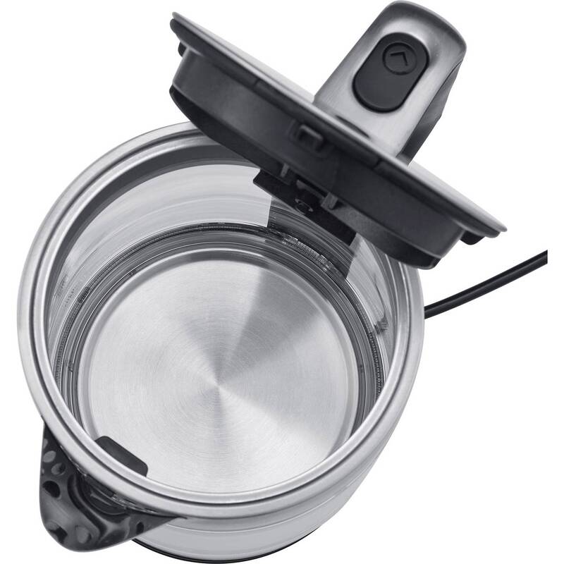 Severin Wasserkocher Teekocher Glas Edelstahl schwarz 2200W 1,7l kabelgebunden - 4008146033896
