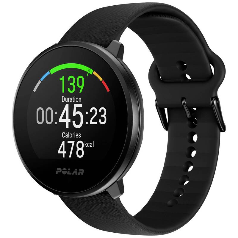 Polar Pulsuhr Fitnessuhr Unite Schwarz Silikon Sportuhr mit Sensor wasserdicht - 0725882064260