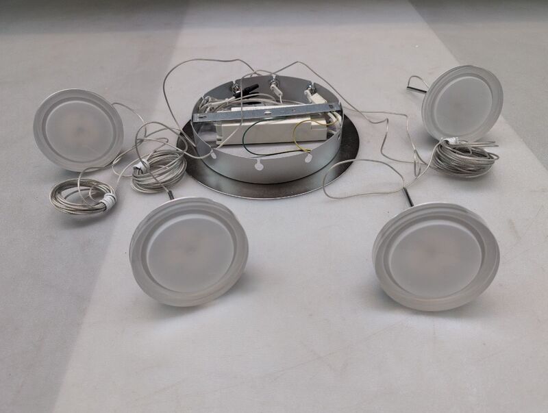 FABAS LUCE Pendelleuchte Isabella LED Hängelampe dimmbar warmweiß alu 4-flammig - 8019282099444