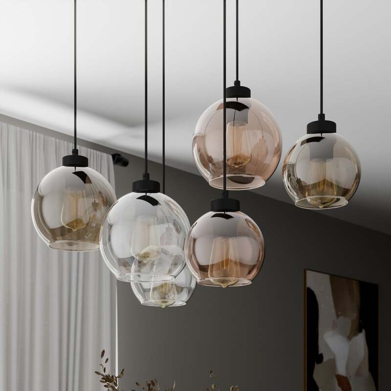 TK Lighting CUBUS Hängeleuchte Pendelleuchte Lampe 6-flammig E27 LED 74 cm Glas - 5901780521646
