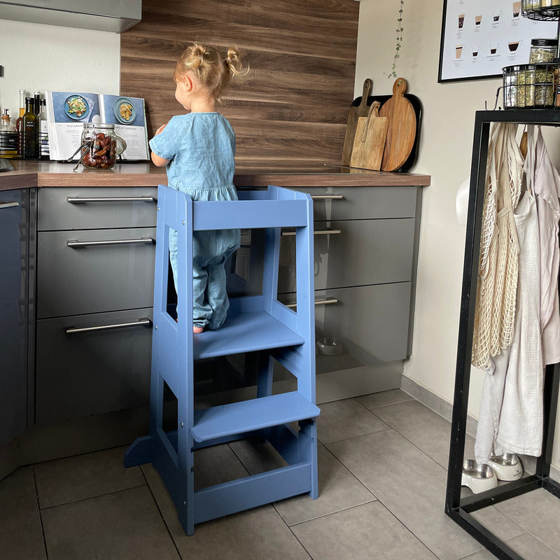 tiSsi Lernturm Felix Entdecker-Turm Kinderhochstuhl Taubenblau 91cm 250kg - 4260657582687