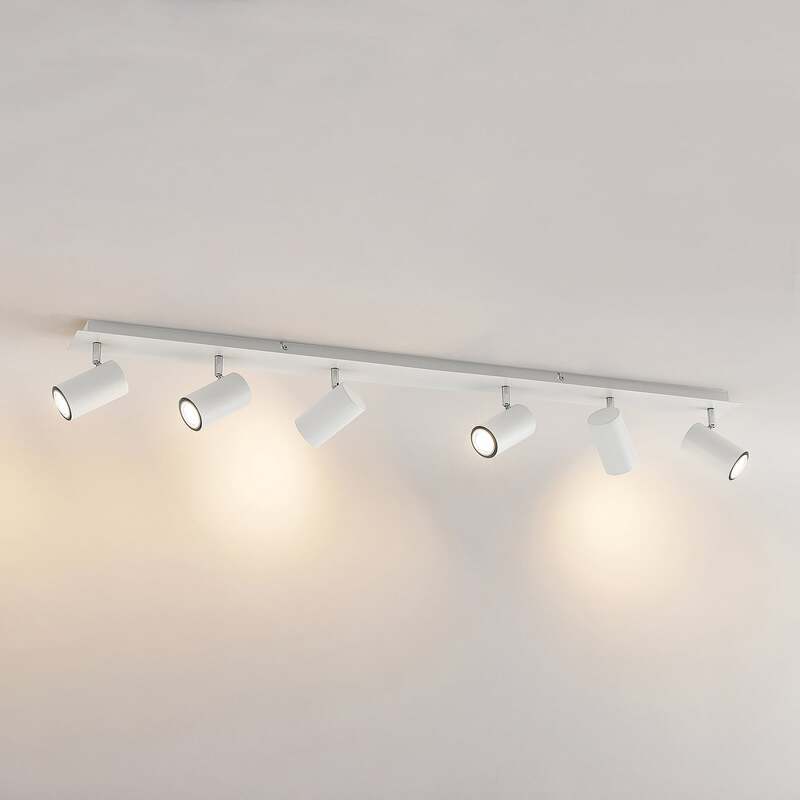 Lindby Deckenstrahler Joffrey LED 6-flammig dimmbar Aluminium Stahl weiß 116 cm - 4251911728606
